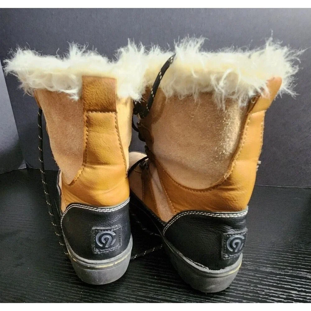 Champion ‎ beige Winter Boots Faux Fur Lined Lace Up Womens Size 9